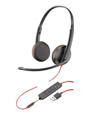 Poly Poly Blackwire C3225 Hodesett 3,5 Mm Jakk, Usb-a Stereo Svart Poly Poly Blackwire C3225 Hodesett 3,5 Mm Jakk, Usb-a Stereo Svart