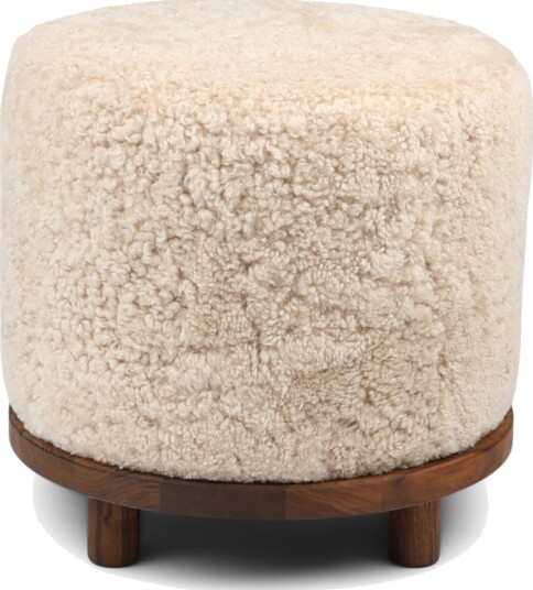 Simon pouf | Korthåret | D46xH42 cm Pearl Valnøtt Simon pouf | Korthåret | D46xH42 cm Pearl Valnøtt