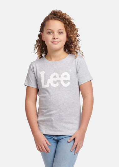 Lee Kids Wobbly Lee Graphic Tshirt Pearl Grey Marl 12-13 T-Shirts