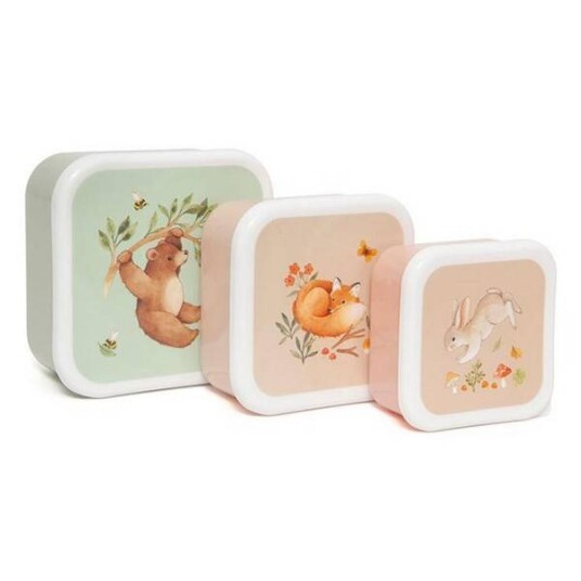 Petit Monkey Snacksbokser Skogsdyr Grønn 3pk