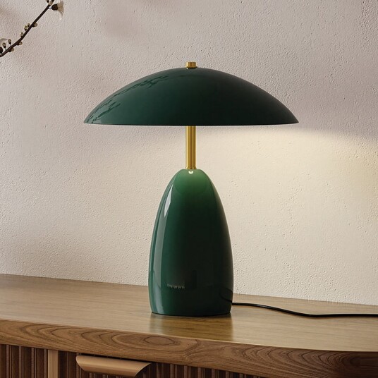 Bordlampe Elstead Poppy dimmbar Grønn Stue Aluminium Vintage 30.5 35.2 Grønn