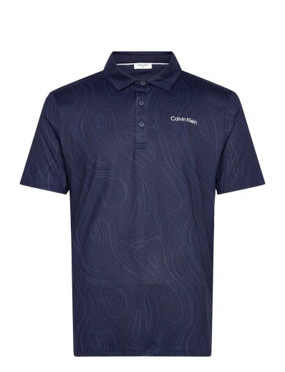 Calvin Klein Golf Marble Print Polo Navy S