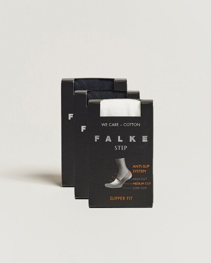 Falke 3 pack Step In Box Loafer Socks White/Black/Navy