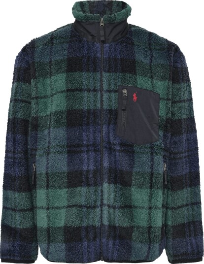 Polo Ralph Lauren Plaid Pile Fleece Jacket   BLACKWATCH PLAID   XL
