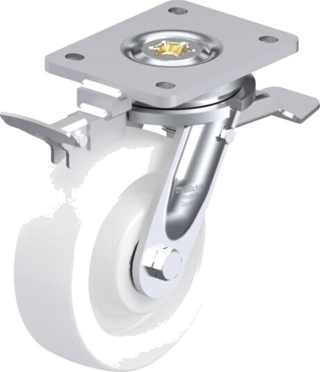 Blickle Styrehjul Med Brems 853000 Lo-Spo 160K-St-Ri4, Hjuldiameter 160 Mm, Bæreevne Maks. 850 Kg