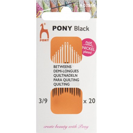Pony Black quiltenåler størrelse 3 9 20 stk Pony Black quiltenåler størrelse 3 9 20 stk
