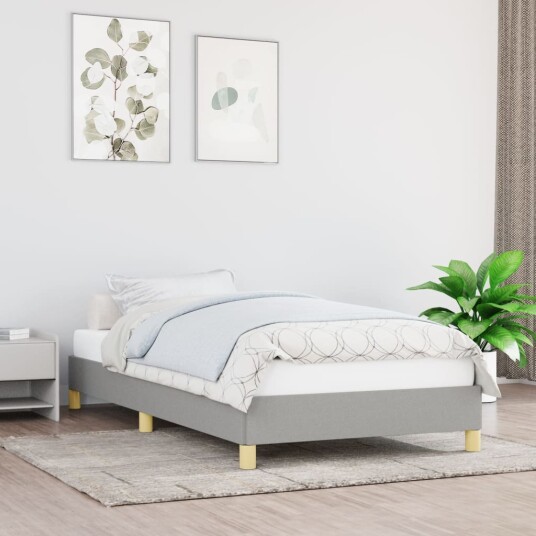 Sengeramme uten madrass lysegrå 90x190 cm Single stoff