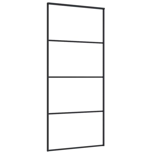 vidaXL Skyvedør med monteringssett svart 90x205 cm ESG-glass