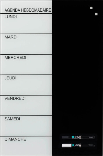 Naga Weekplannder Glastavle 40X60 Cm - Med Fransk Tekst
