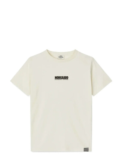 Mads Nørgaard Printed Logo Thorlino Tee   Cream   128