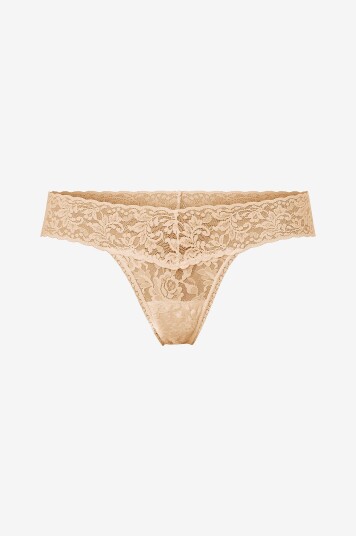 Hanky Panky Stringtruser Signature Lace Low Rise Thong Beige