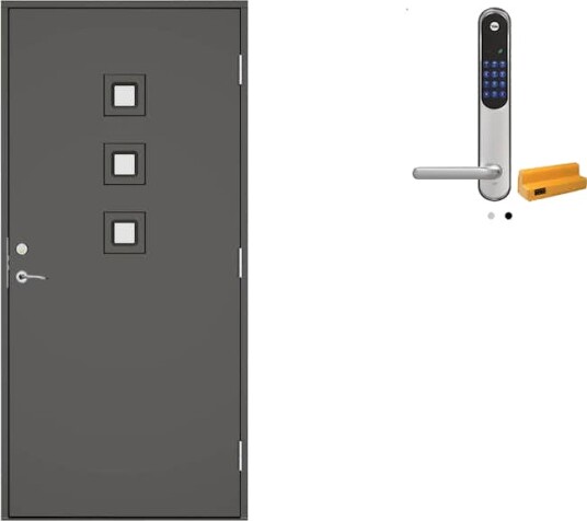 Ytterdør Swedoor Clever-Line+ Koli med Yale Doorman Classic Home