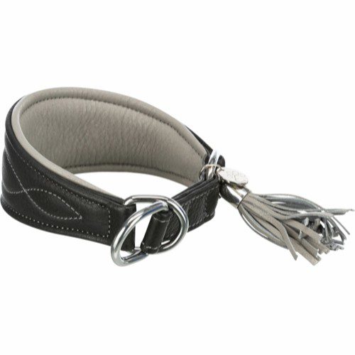 Trixie Active Comfort Sighthound Collar Myndehalsbånd Halvstrup Lær Sort/Grå XS-S