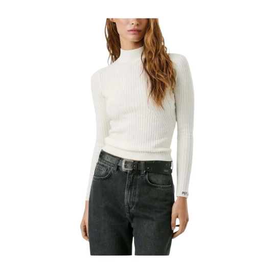 Pepe Jeans Dame Strikkevarer Hvit L Pepe Jeans Dame Strikkevarer Hvit L