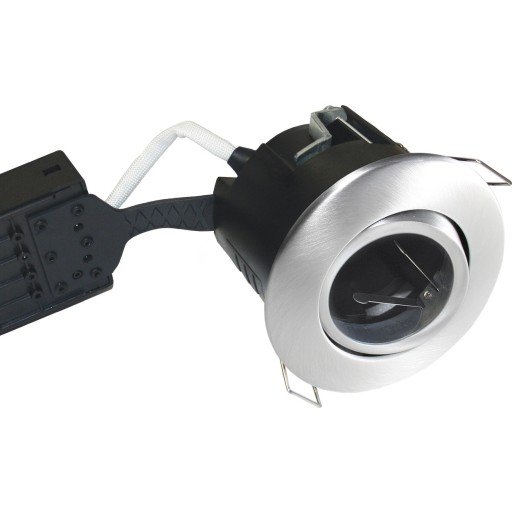 Nordtronic Uni Install downlight - Børstet alu, IP44, rett-i-isolasjon