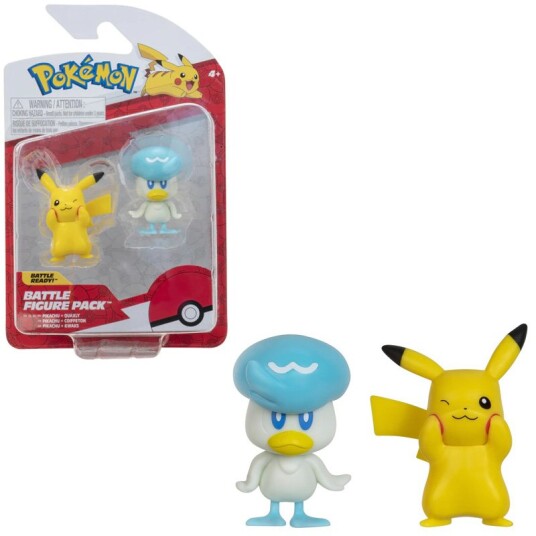 Pokémon Battle Figurer 2-pakning - Quaxly og Pikachu Pokémon Battle Figurer 2-pakning - Quaxly og Pikachu