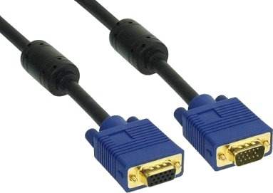 Inline 17720S 20 M Vga D Sub Vga D Sub Svart Gull Hankjønn/Hankjønn