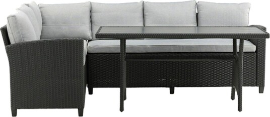 Venture Design Bentwood sofagruppe Svart med grå pute 2st 3-seterende & bord 145x75 cm Svart
