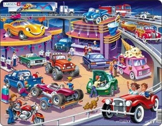 Larsen Puzzles Puzzle Cars 58 pieces Maxi 36.5x28.5 cm 2D Puslespill