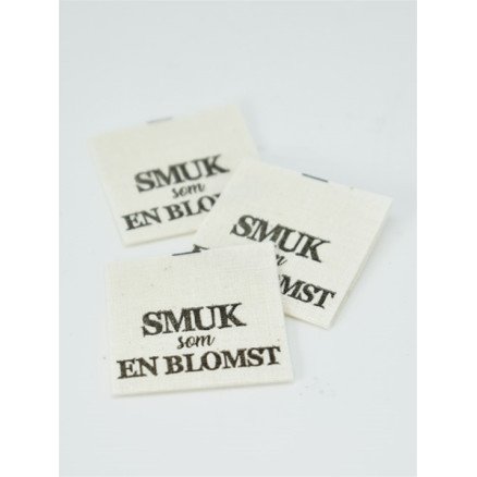 Balsløw Etikett "Vakker som en blomst" Hvit 5 stk
