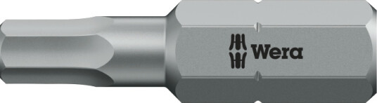 Wera 05056310001, 1 Stykker, Hex (Metrisk), 2.5 Mm, 25 Mm, 25,4 / 4 Mm (1 / 4"), Sekskantet