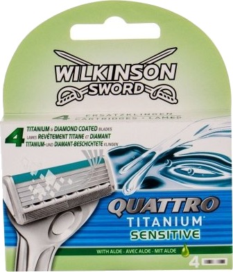 Wilkinson_Sword Quattro Titanium Sensitive Utskiftbare Barberblader 4 Stk
