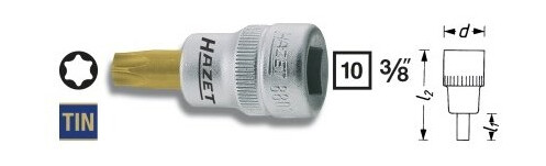 Hazet 8802-T30 Pipenøkkelinnsats 3/8" i stål, 76,2 mm, 41 g Hazet 8802-T30 Pipenøkkelinnsats 3/8" i stål, 76,2 mm, 41 g