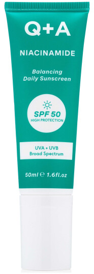 Q+A Niacinamide Ansikts Solkrem SPF 50 50 ml - Balanserende Beskyttelse