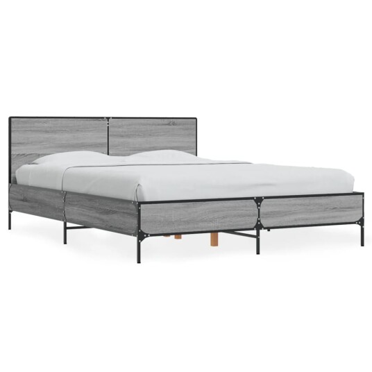  Sengeramme grå sonoma 135x190 cm konstruert tre og metall 8721102613265