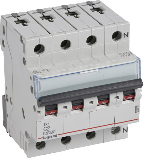Legrand TX³ MCB automatsikring C2 3P+N 4M 10/10KA Legrand TX³ MCB automatsikring C2 3P+N 4M 10/10KA