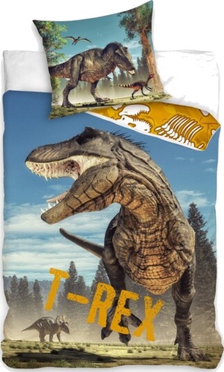 Dinosaur ""T Rex"" Sengetøj 135 X 200 100 Procent Bomuld