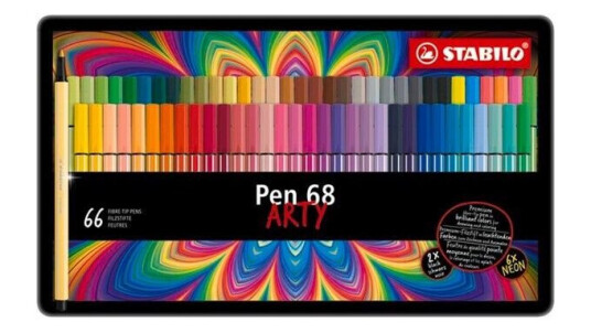 STABILO Pen 68 Arty metal tin of 66 colors STABILO Pen 68 Arty metal tin of 66 colors