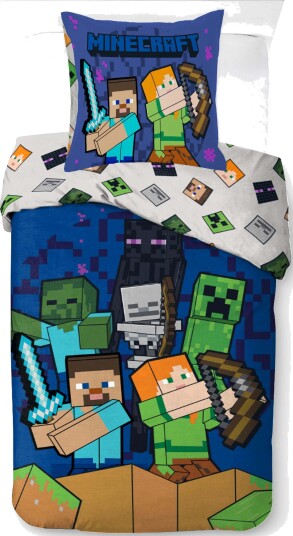 BrandMac Sengesett Minecraft Echoes Of Hardcare 150 x 210 Mørk Blå