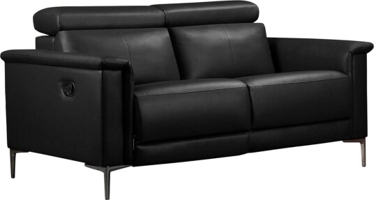 Sofa 2 seter Lund Svart Lær/PU Manuell hvilestol Svart Lær/PU Manuell hvilestol
