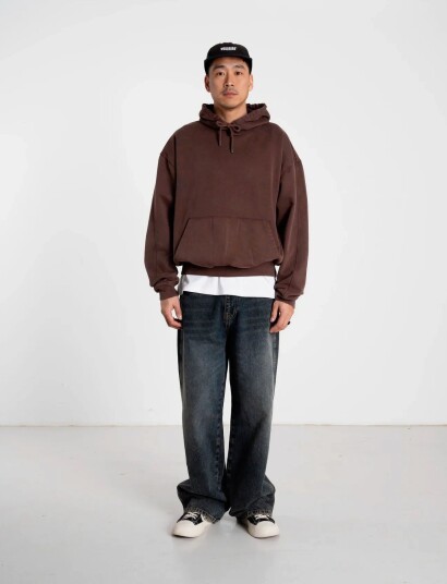 Woodbird Wbsho Washed Hoodie   Brown   M