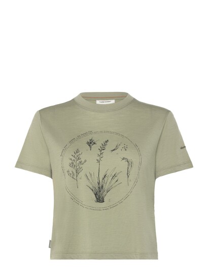 Icebreaker W Mer 150 Tech Lite Ss Crop T Seed Stor Khaki green XL