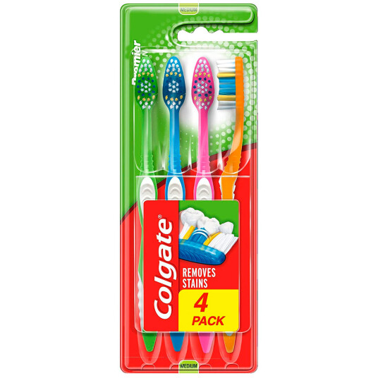 Colgate tannbørster 4 stk. Premier Clean Medium