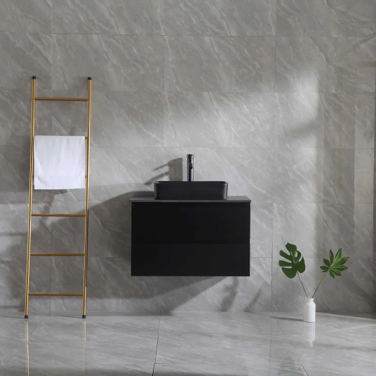 Bathlife Extas Servantskap 80x50x47 cm med servant Sort Matt Bathlife Extas Servantskap 80x50x47 cm med servant Sort Matt