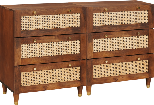 Sideboard Sett 2 pcs Brun 60 x 33.5 x 75 cm Massivt mangotre