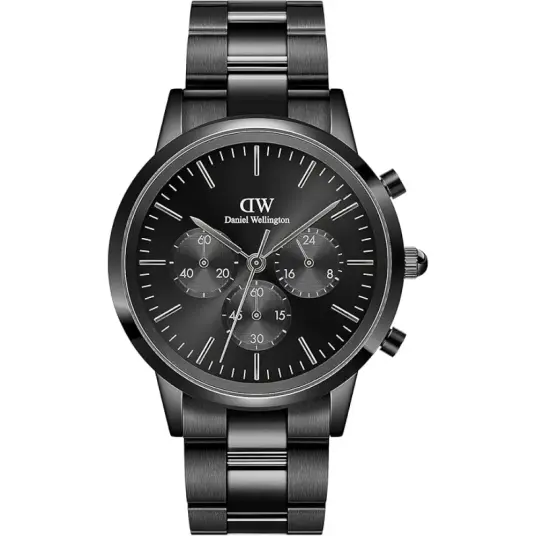 Daniel Wellington DW Watch Iconic Chronograph Link Onyx B 42mm Black
