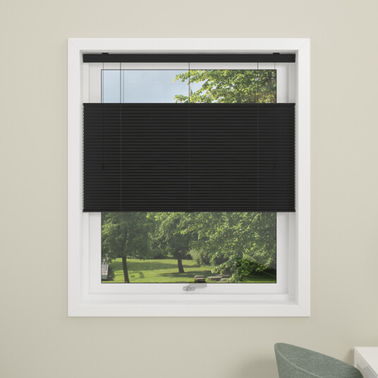 DEBEL PLISSÉGARDIN TOUCH SPLIT LYSDEMPENDE SORT 100X160