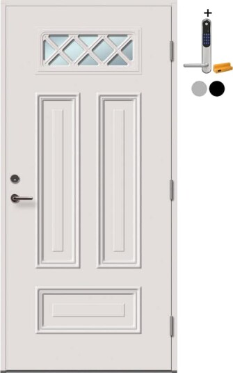 Ytterdør Tundøren Tun 430 Hvit med Yale Doorman Classic Home