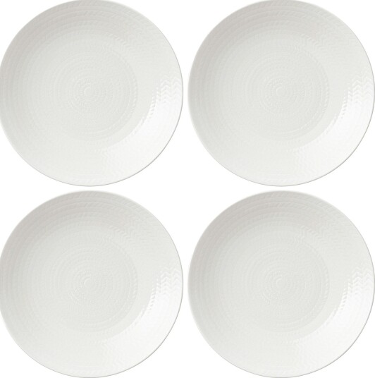 Blå Eld Tallerken 19 cm 4 pk Hvit
