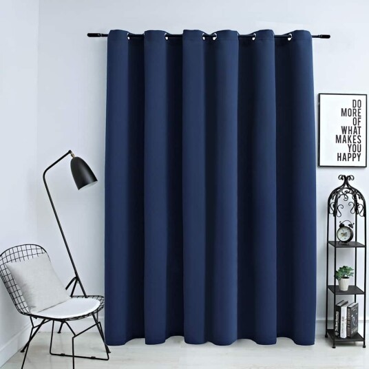 Vidaxl Lystett Gardin Med Metallringer Blå 290x245 Cm