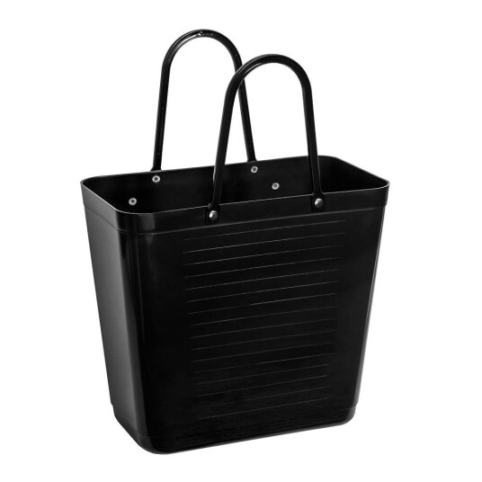 Hinza - Recycled Plastic veske høy 14L med sykkelfeste svart