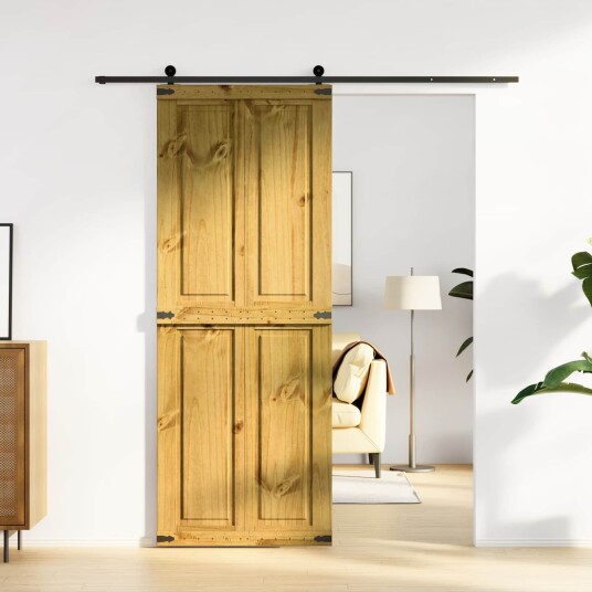 vidaXL Låvedør Corona HonningBrun 80 x 210 cm Heltre furu