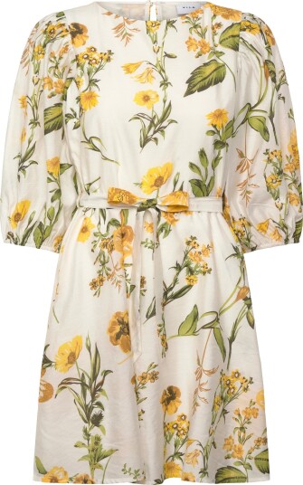 Vila Vialinia Sol 3/4 O Neck Short Dress/Ln White 44 Vila Vialinia Sol 3/4 O Neck Short Dress/Ln White 44