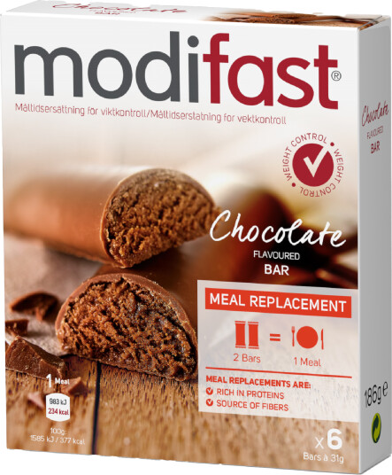 Modifast bar med sjokoladesmak 6x31 g