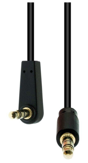 ProXtend Mini-Jack 3-Pin Angled Slim Cable M-M Black 1.5M