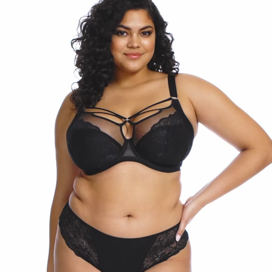 Elomi BH Brianna Underwire Plunge Bra Svart H 95 Dame